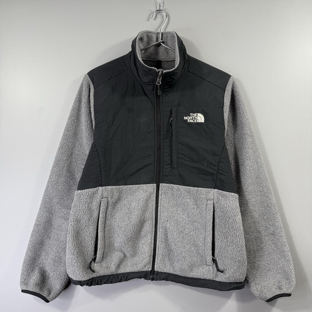 The North Face Denali Fleece Jacket Womens Small Gray Black Full Zip Outdoor